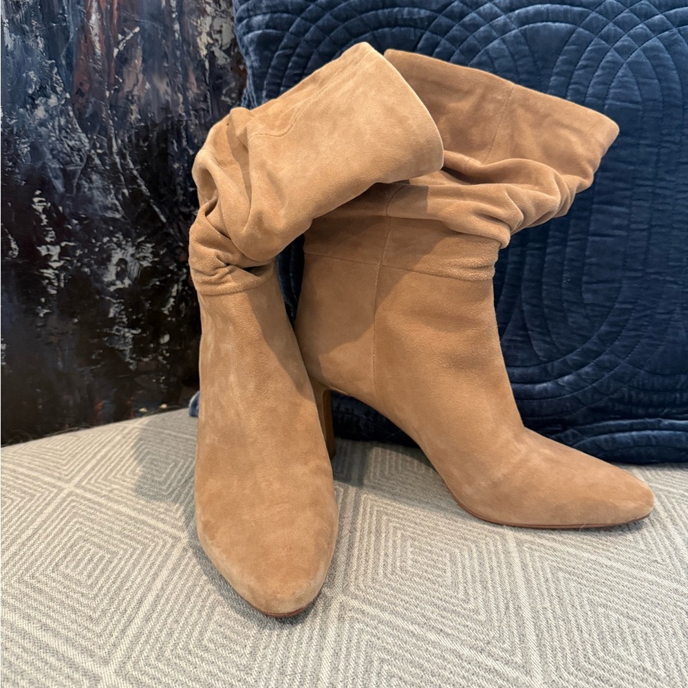 Banana Republic Camel Suede Heeled Boots